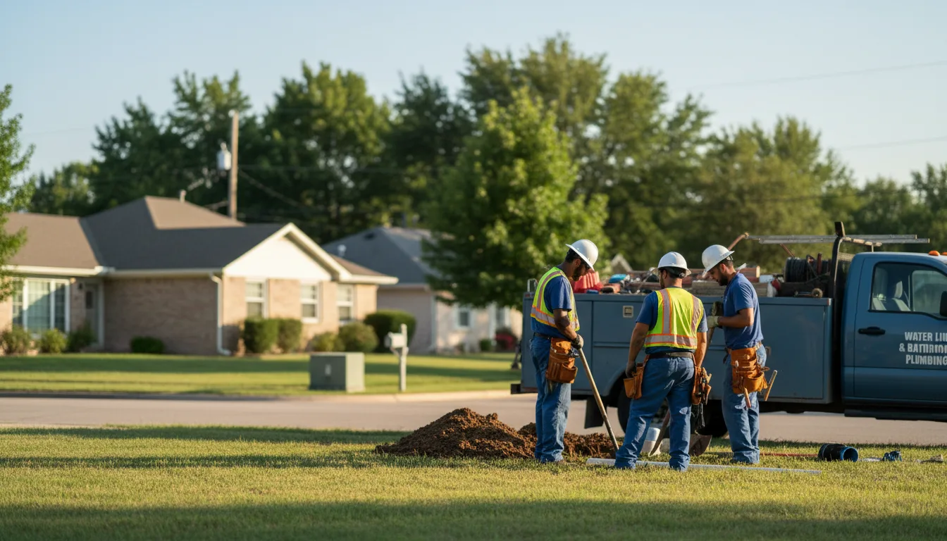 Residential water line and bathroom plumbing service in New Plymouth, OH